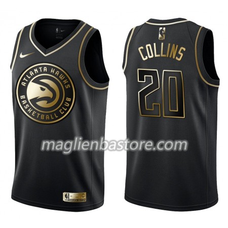 Maglia NBA Atlanta Hawks John Collins 20 Nike Nero Golden Edition Swingman - Uomo